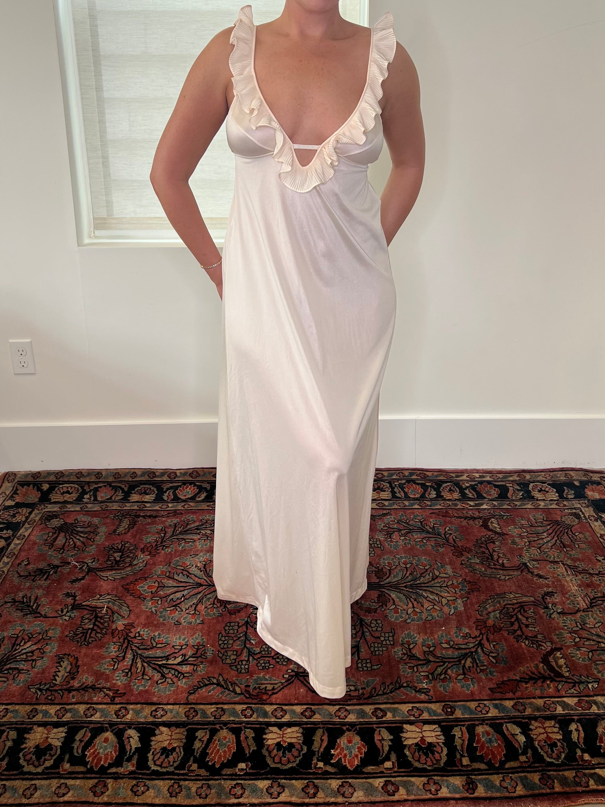 60s Ruffle Maxi Dress