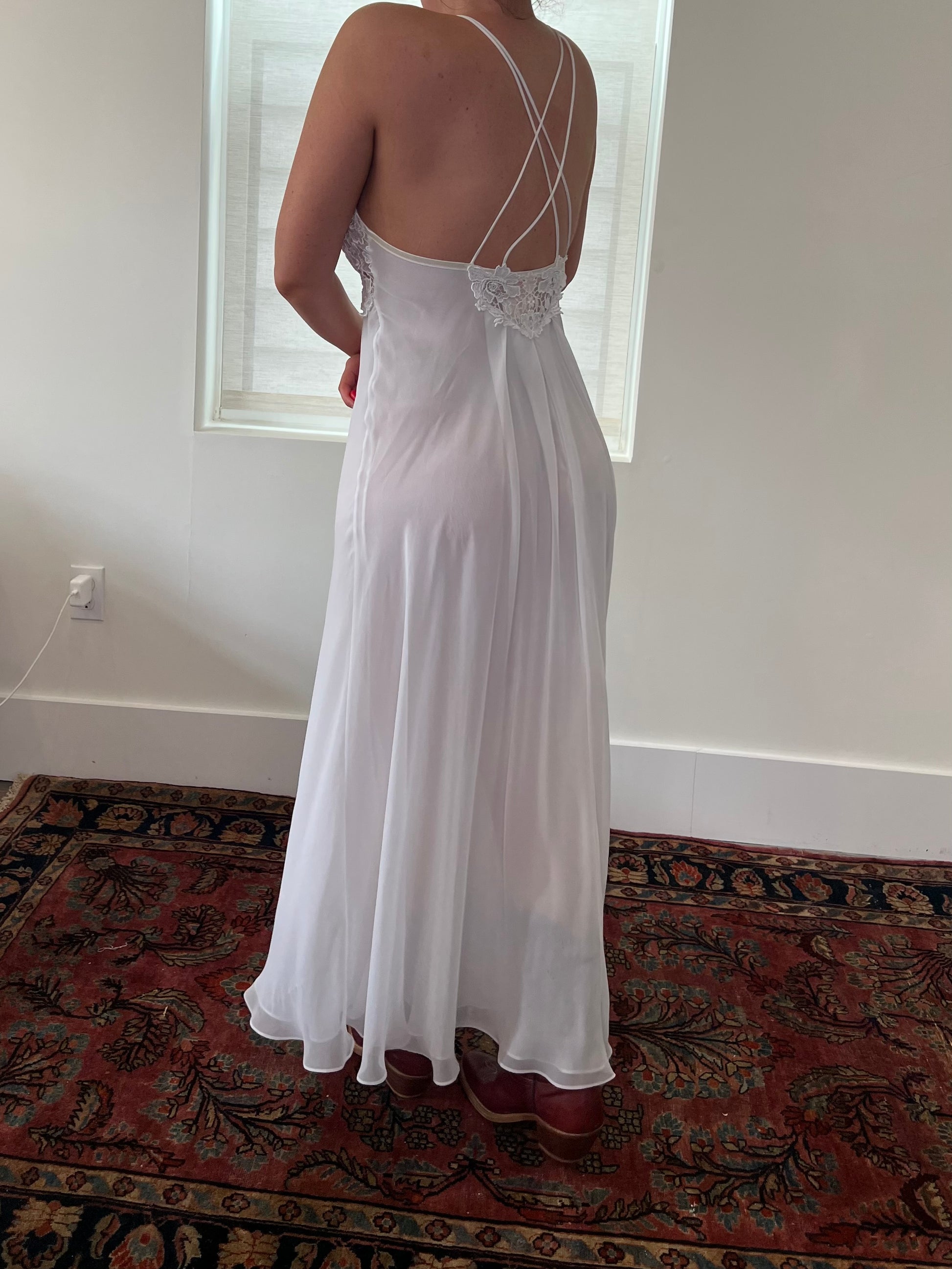 90s Bridal Sheer Slip Gown
