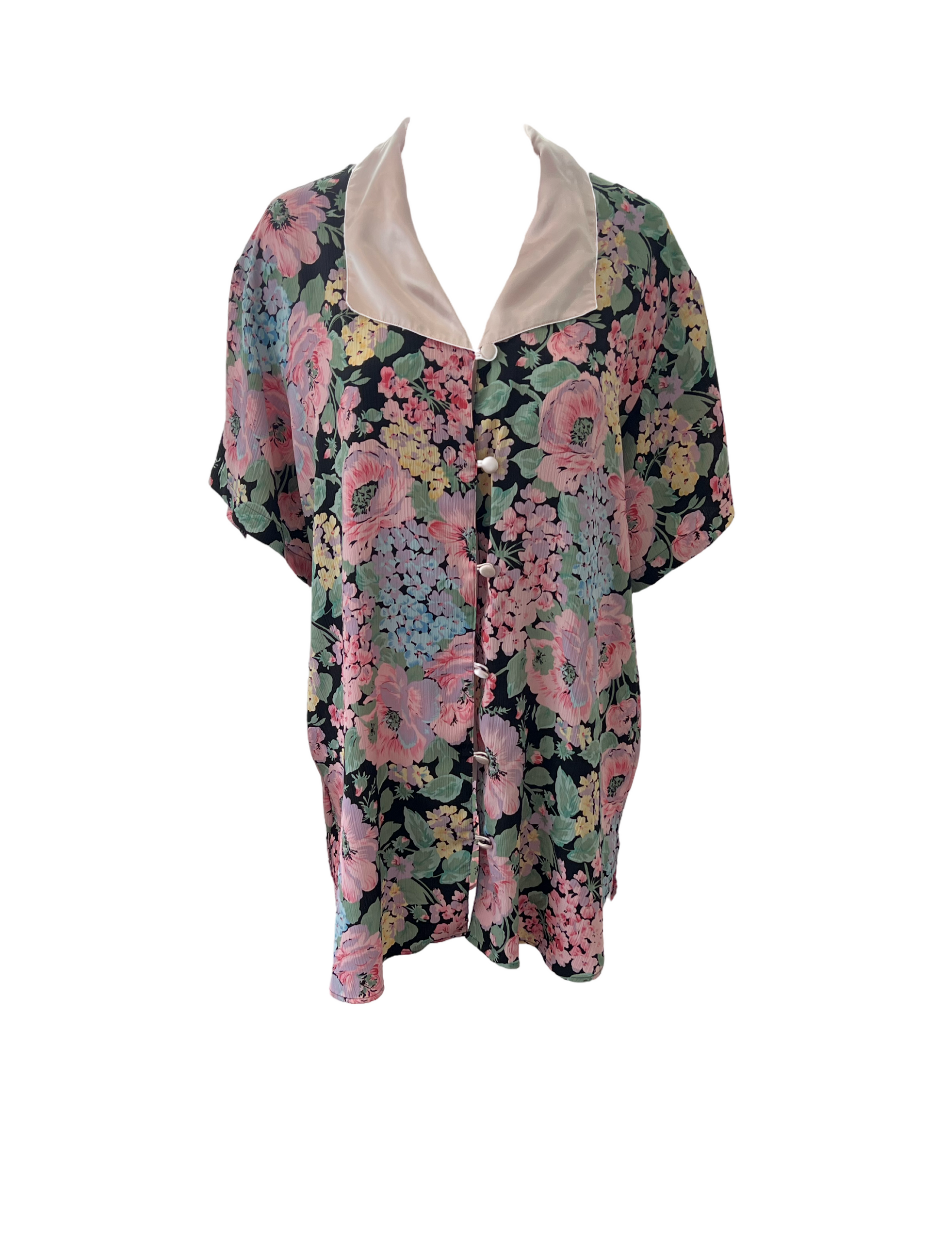 80s Floral Mini Dress & Robe