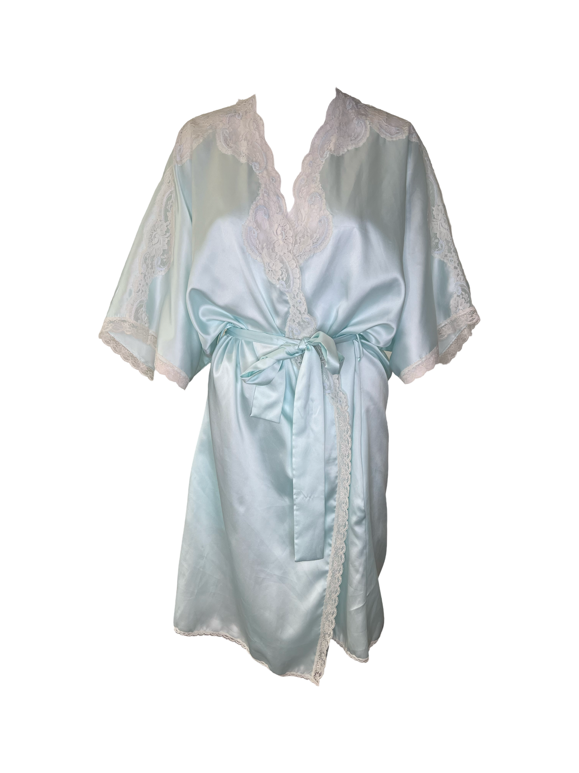 80s Christian Dior Short Powder Blue Robe