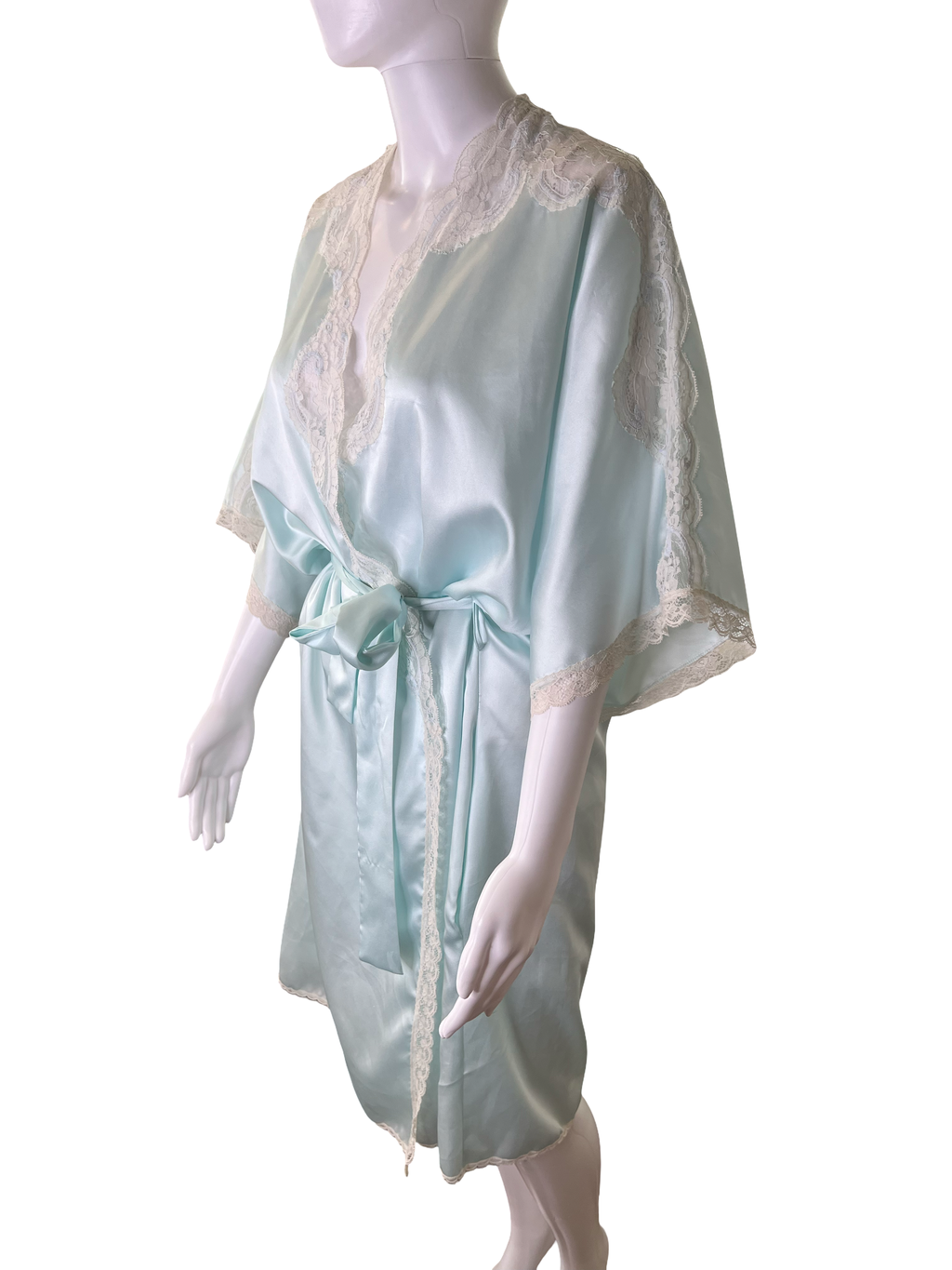 80s Christian Dior Short Powder Blue Robe