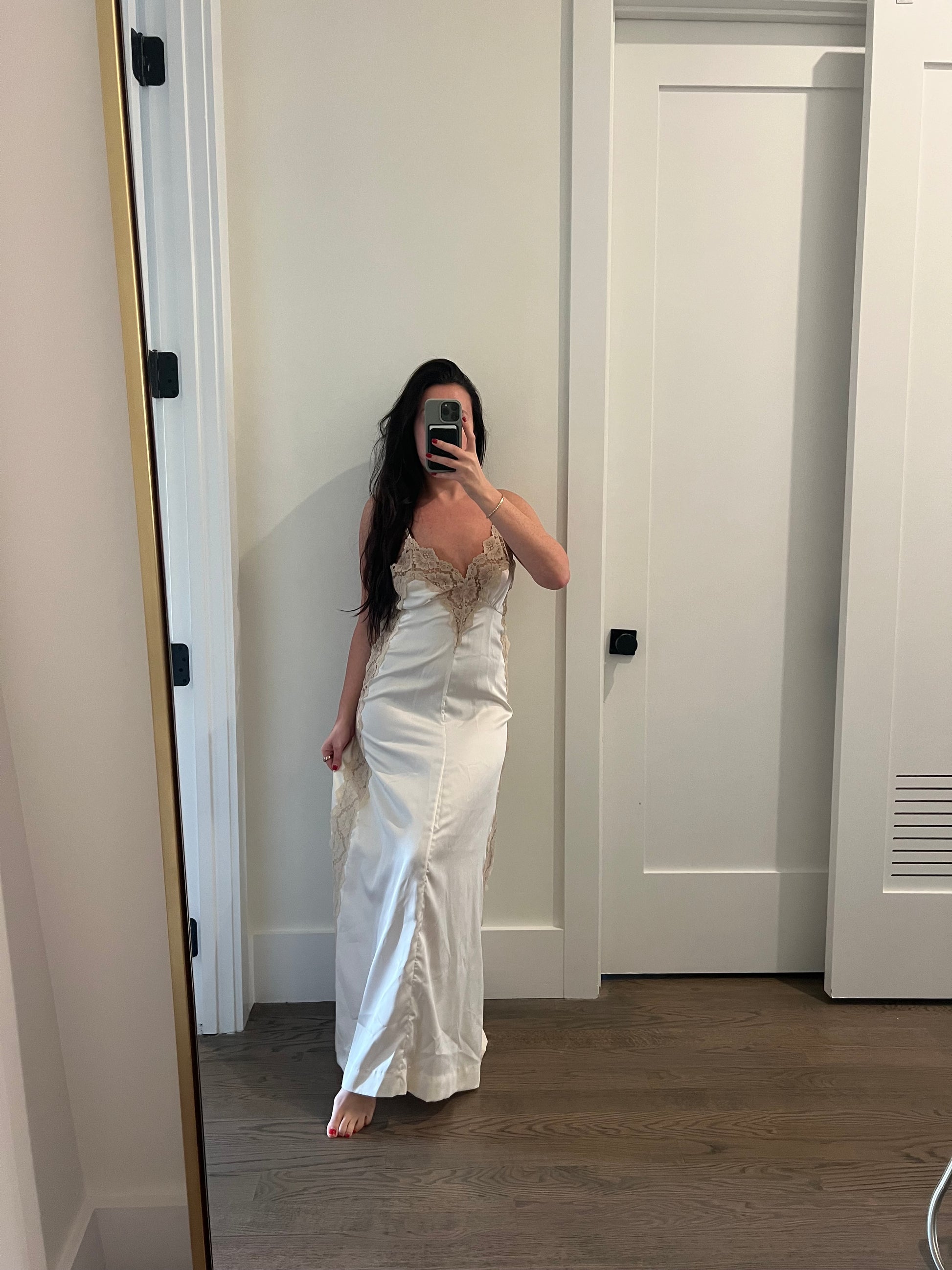 60s/70s Romantic Lace Maxi Dress