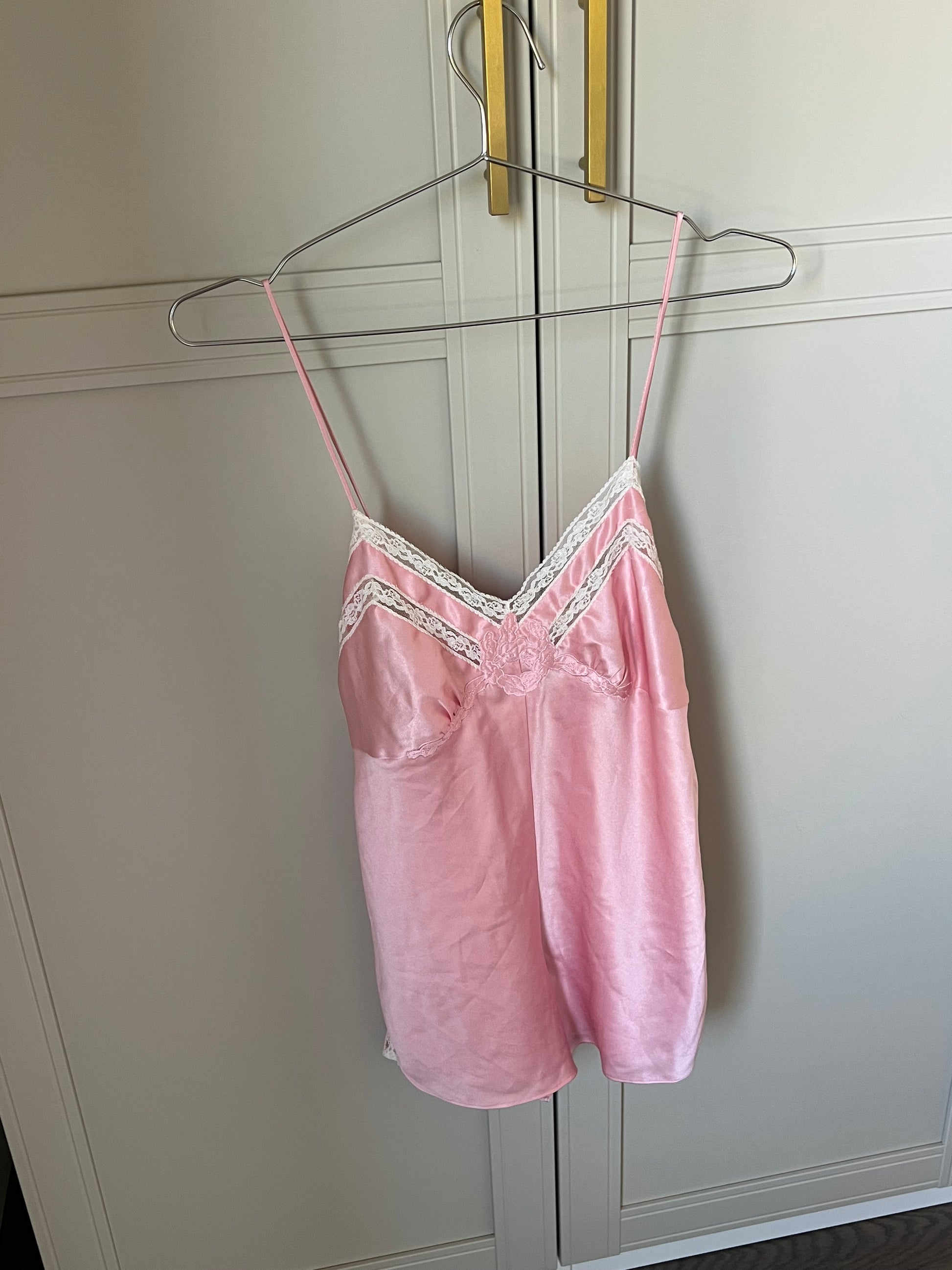 80s Romantic Pink Lace Teddy